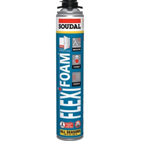 Soudal – Mousse polyuréthane expansive 750ml – Isolation thermique et acoustique – Application avec pistolet à vis – 117472 - RT2012