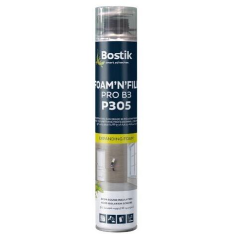Mousse polyuréthane P305 Foam'n'Fill Pro B3 pistolable 750ml BOSTIK