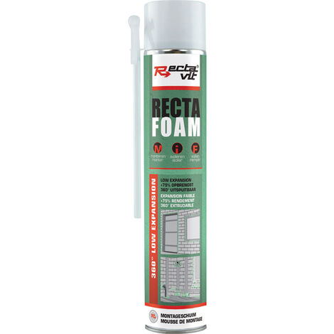 Mousse polyuréthanne d'isolation - Contenance : 800 mL - RECTAVIT