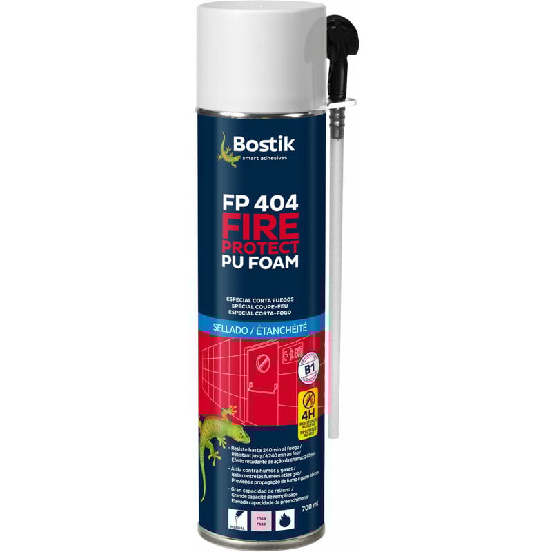 Bostik - Mousse polyuréthane fp 404 fire protect pu foam manual canule - aérosol de 700ml - Rose 0,7 l