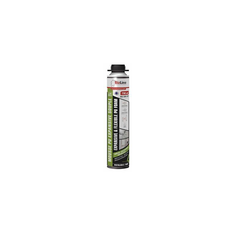 Bizline - mousse pu - expansive - re2020 - pistolable - verte - 750 ml 500391