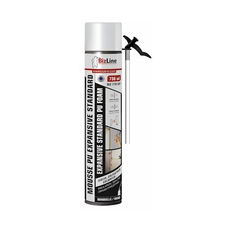 mousse pu - expansive - standard - manuelle - jaune - 750 ml - bizline 710587