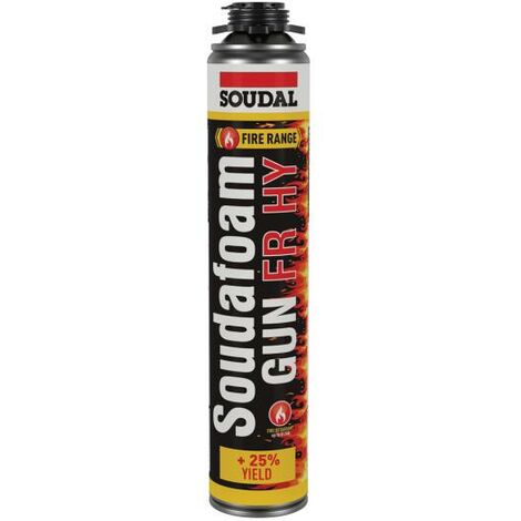 Soudal – Mousse polyuréthane expansive 750ml – Résistance au feu jusqu'à 240 minutes – Application au pistolet – Pour joints coupe-feu - ROSE 750 ML