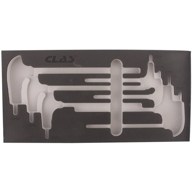 Clas - Mousse vide d'insert clés en t hexagonal (7 pcs) de format 1/3 de tiroir servante d'atelier - sa 0829 Equipements