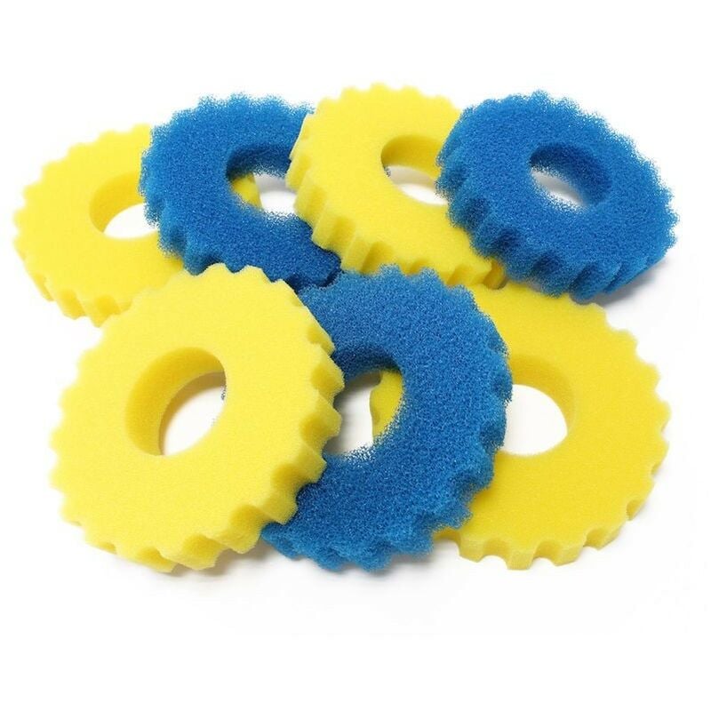 Mousses De Remplacement Filtre Bassin Sous Pression 18W - 3 Jaunes + 3 Bleues