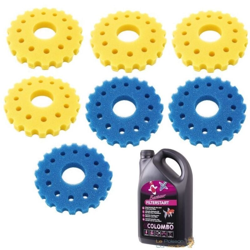 Mousses De Remplacement Filtre Bassin Sous Pression 55W + bactéries 2500 ml