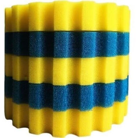 Mousses filtrantes CPF-10000 pour filtre de bassin – Mousse filtrante biologique, éponge filtrante de remplacement, double densité avec 3 éponges fines jaunes et 2 éponges grossières bleues (Ø