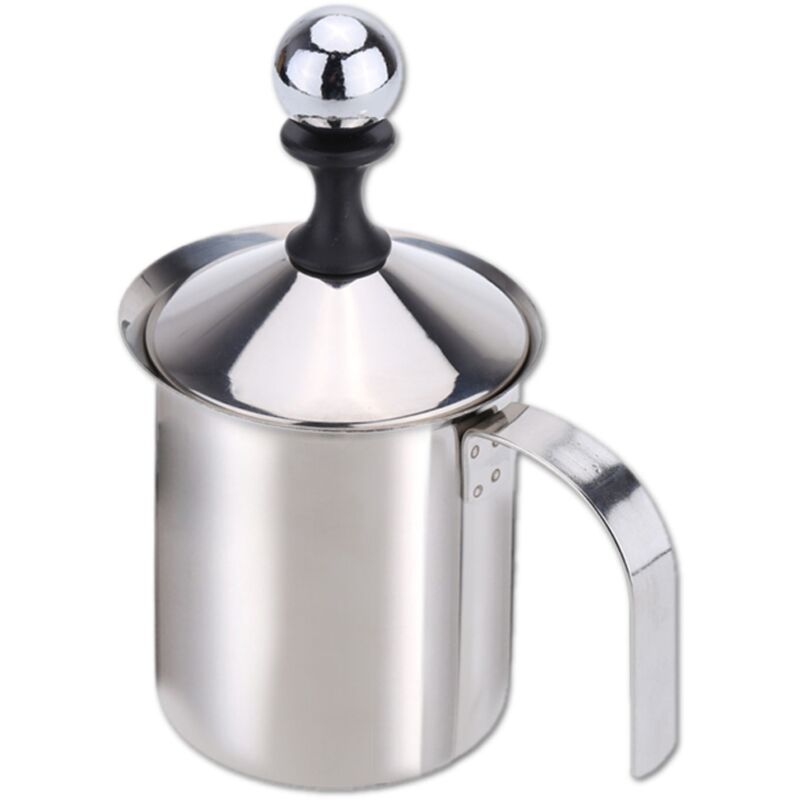 Mousseur à lait 400 ml avec pot à lait en acier inoxydable, 17 × 13 × 9 cm