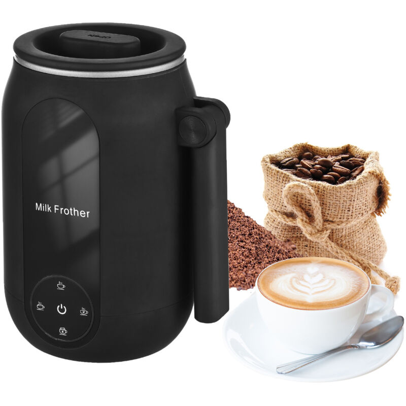 Mousseur à lait électrique 4 en 1, cuiseur à vapeur avec poignée rotative, machine à mousse pour café/Latte/Cappuccino,Black