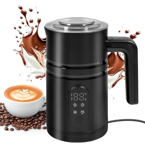 Mousseur À Lait Électrique Avec 4 Fonctions : Mousseur Automatique Pour Lait Chaud Et Froid, Arrêt Automatique, Design En Acier Inoxydable