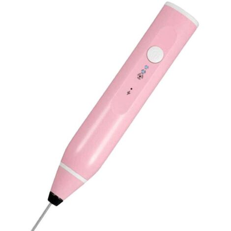Mousseur à lait électrique avec support en acier inoxydable, rechargeable à 3 vitesses