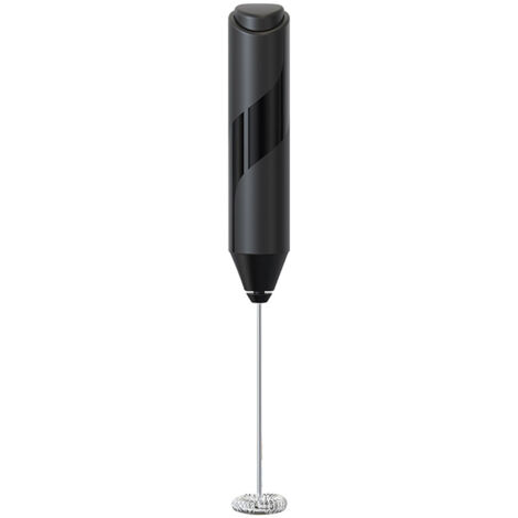 Mousseur à lait électrique  en acier inoxydable, portable et noir, pour cappuccino, crèmes et sauces
