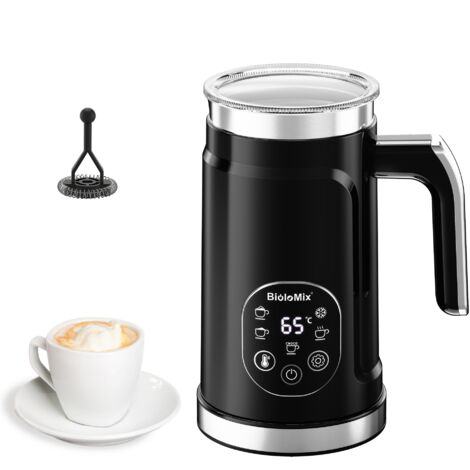 Mousseur à lait électrique, mousseur à lait électronique tactile entièrement automatique, mousseur à lait pour café, 240 V (noir)
