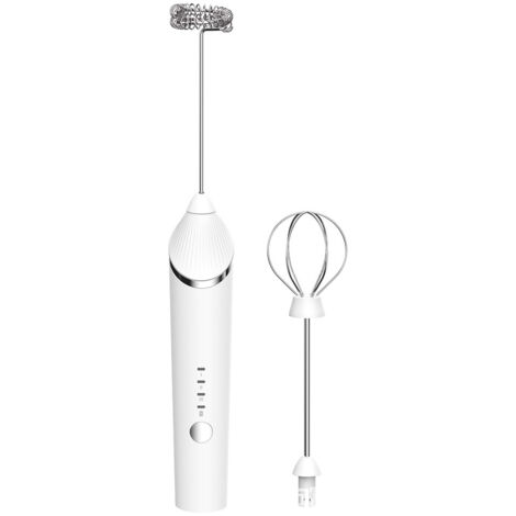 Mousseur à lait électrique multifonctionnel – 5 têtes de mélange – Rechargeable par USB-C