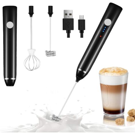 Mousseur à lait électrique USB, mini fouet à café portable –