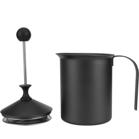 Mousseur à Lait Inox Style Japonais pour Cappuccino et Latte, Double Grille Crémeuse 400 ml