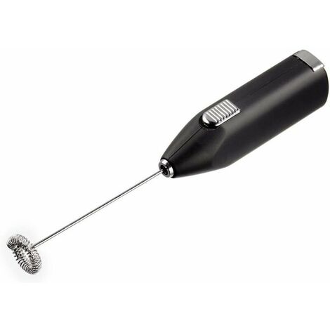 Mousseur à lait Milchicopter (en acier, moteur très puissant à 14 000 tours/minute, spirale spéciale, nettoyage facile, mousseur à lait, balai Matcha) Noir