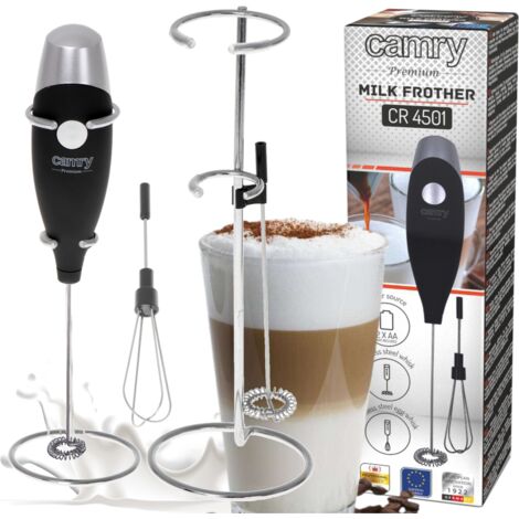 Mousseur à lait noir CR 4501 avec agitateur et support