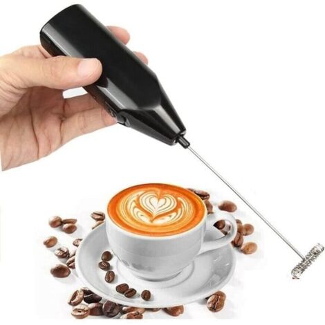 Mousseur à lait portable à piles - Mini fouet à café électrique - Faible bruit - Pour cappuccino, frappe, matcha, chocolat A167