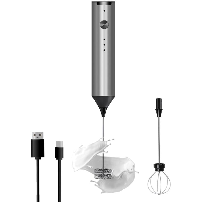 Mousseur à lait portatif, fouet électrique rechargeable de type C, mélangeur à café pour café, 3 vitesses de mélange, mini mélangeur de boissons à