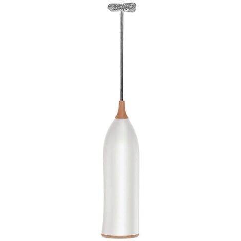Mousseur à lait rechargeable, pour café latte, cappuccino blanc--