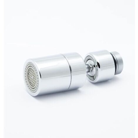 Mousseur Aérateur métal compatible Robinets IKEA M18.5. 2 modes/jets. Pivotant à 360 degrés et inclinable 80°. Filtre intégré