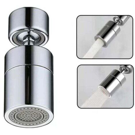 Mousseur et brise-jet pour robinet,Aérateur de Robinet(Argent), 360° Pivotant Embout Robinet Cuisine, 2 Modes Mousseur Robinet Economie Eau, Brise jet Filtre Robinet Cuisine Salle De Bain lav