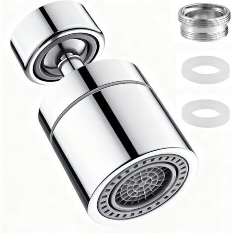 Mousseur Robinet Cuisine Pivotant 360° - Économiseur d'Eau avec 2 Types de Jets, Régulateur Universel M22/M24 pour Éviers et Lavabos