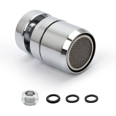 Mousseur Robinet Cuisine, Rotation à 360° Embout Robinet, Adapté à La Cuisine et à La Salle de Bain, Compatible Avec Les Robinets à Filetage Extérieur M22 ou Filetage Intérieur M24