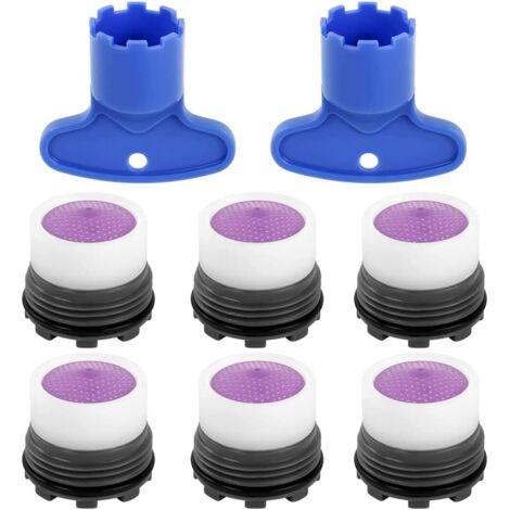 Mousseur Robinet M16, 6 Pièces Aérateur de Robinet avec 2 Clé, Filtre Robinet Économiseur d'Eau pour Cuisine Salle de Bain
