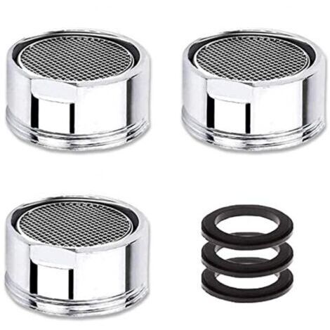 Mousseur Robinet M24, 3 Pièces Aerateur Robinet Economie D'eau Avec Filtre en Acier Inoxydable, Aérateur de Filtre a Eau Robinet(24mm Filetage mâle)