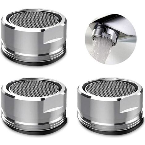 Mousseur Robinet,3pcs Aerateur Robinet Filtre Robinet avec Joint D'étanchéité Pour Cuisine,Salle de Bain(Diamètre extérieur 24MM)