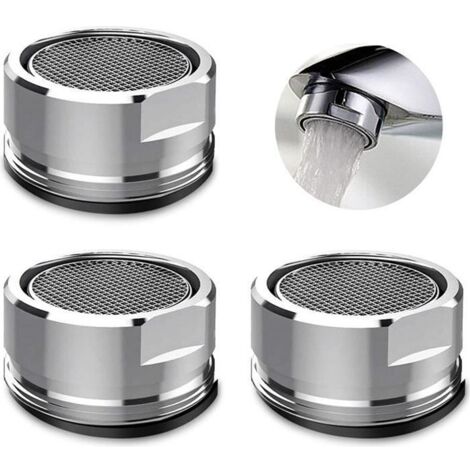 Mousseur Robinet,3pcs Aerateur Robinet Filtre Robinet avec Joint D\'étanchéité Pour Cuisine,Salle de Bain(Diamètre extérieur 24MM)