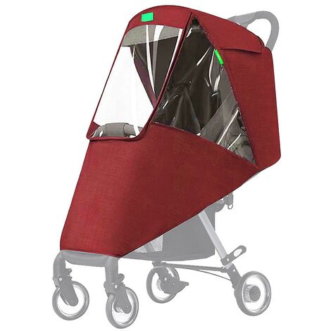 Moustiquaire 1pcs Housse de pluie et moustiquaire pour poussette rouge, accessoires de protection contre les intempéries - Protège de la pluie, du vent, de la neige, de la poussière, des insectes, de l'eau, de la ventilation, de l'insecte transparent et r