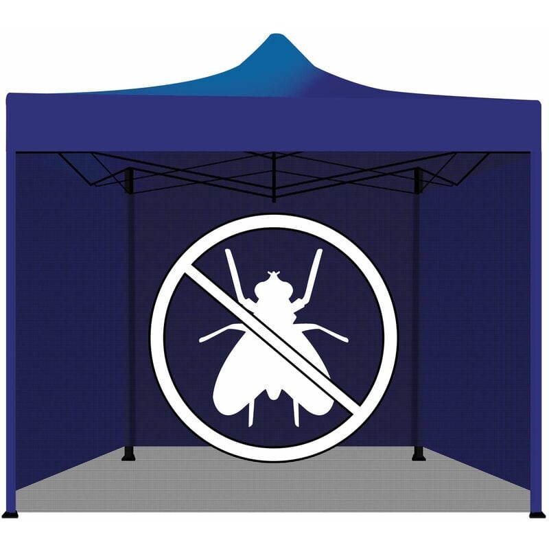 Moustiquaire 3X4,5 pour gazebo de jardin. Moustiquaire avec velcro bleu