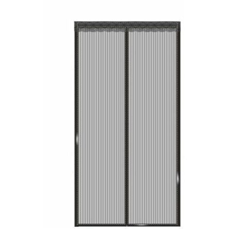 Moustiquaire aimantée pour porte-fenêtre 150x240 cm – Installation sans perçage avec ruban adhésif – Protection contre les insectes – Couleur noire