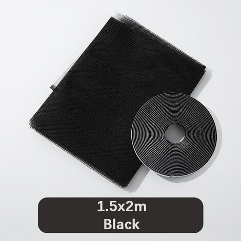 Moustiquaire auto-adhésive Anti-moustique pour porte et fenêtre, rideau anti-insectes en maille volante pour salle intérieure,Fédération de russie,Black 06