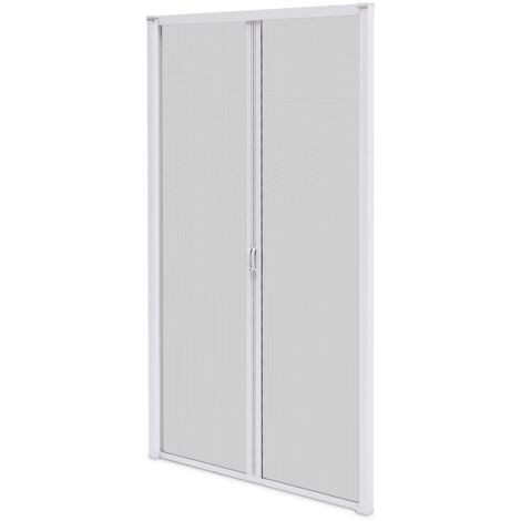 Moustiquaire Baie Vitrée Double Porte - L240 x H230 cm - Alu Blanc - Recoupable