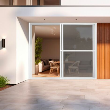 PROTECTA Moustiquaire coulissante recoupable en alu pour baie vitrée - Blanc - L240 x H230cm