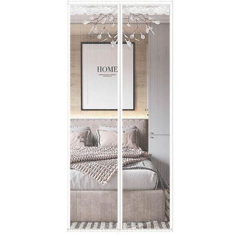 moustiquaire De (100x220cm) Noir  Porte Magntique Fermeture Automatique Rideau Porte Anti Insectes Mouche Moustique Avec Aimants Sans Perage