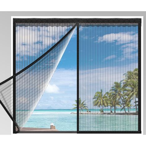 Moustiquaire de 120 150CM moustiquaire coupe fenêtre toile moustiquaire avec bande auto - adhésive, maille ultra fine, pas de perforation, feuillet rayé noir