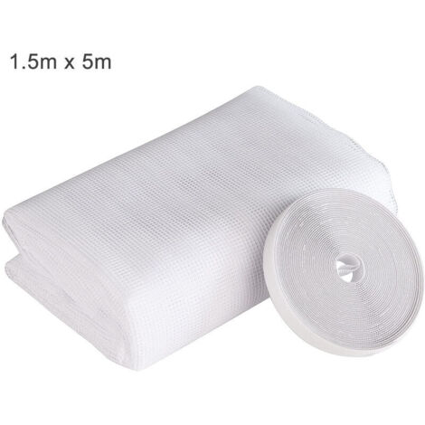 Moustiquaire de fenêtre 150 x 500 cm – Maille en nylon anti-insectes – Bande auto-adhésive pour installation facile – Protection optimale