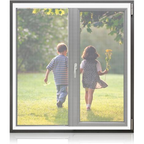 Moustiquaire de fenêtre 150x100cm en fibre de verre – Installation adhésive sans perçage – Résistante aux déchirures – Protection contre insectes