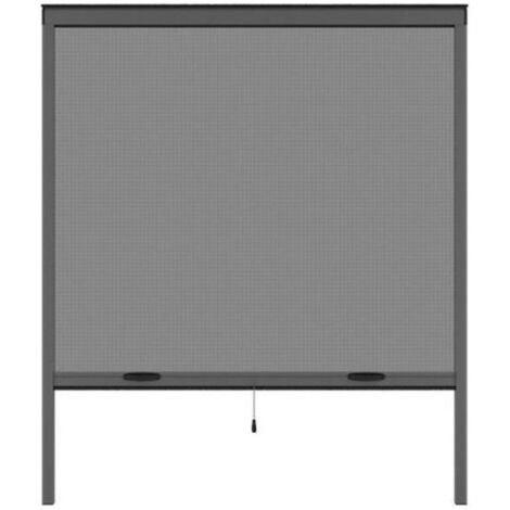 Moustiquaire de fenêtre aluminium gris anthracite 125x145 cm – Toile en fibre de verre imputrescible – Recoupable en largeur et hauteur – Moustikit