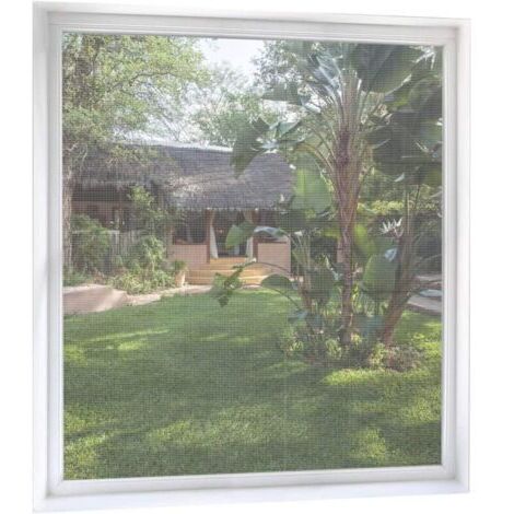 Moustiquaire de fenêtre découpable, 130 cm x 150 cm, lot de 2, moustiquaire anti-insectes, anti-mouches avec bandes adhésives, moustiquaire à mailles fines sans perçage - Blanc transparent
