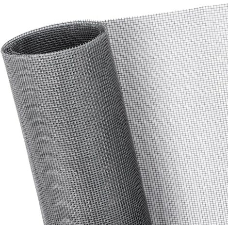 Moustiquaire de fenêtre en fibre de verre - Moustiquaire de remplacement pour fenêtre et porte - Découpable - Gris - 100 cm x 130 cm