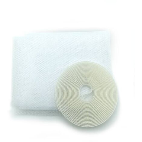 Moustiquaire de fenêtre en polyester 100x100cm – Kit de fixation inclus – Lavable à froid – Découpable et ajustable