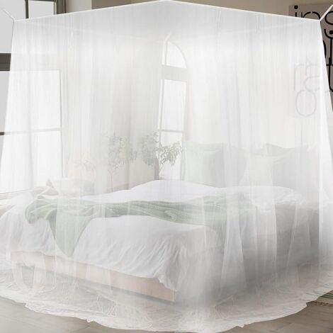 Moustiquaire de Lit, Moustiquaire Carrée Universelle, Grand Carrée Moustiquaires, mosquito net pour Soler Efficacement Les Moustiques, Premium baldaquin pour Lits Simples Doubles- 200x210x220cm