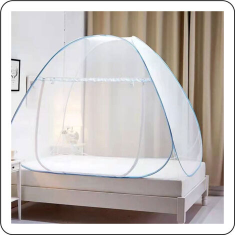 Moustiquaire de lit pliable à double porte, anti-moustiques (180 x 200 x 150 cm)