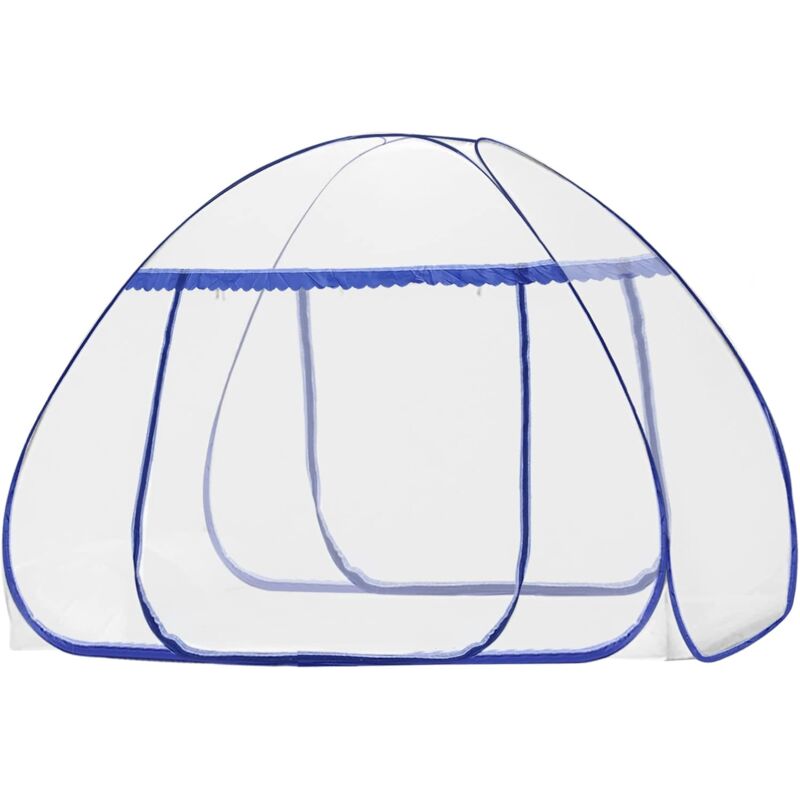Lemeso Moustiquaire de Lit Pop Up, Moustiquaire Pliable en Polyester, Moustiquaire en Forme de Dôme pour Intérieur et Extérieur avec Fermeture à